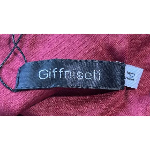 NWT Giffniseti Dark Red Sequin Embellished Lace-Up Back Evening Gown M - Picture 9 of 10